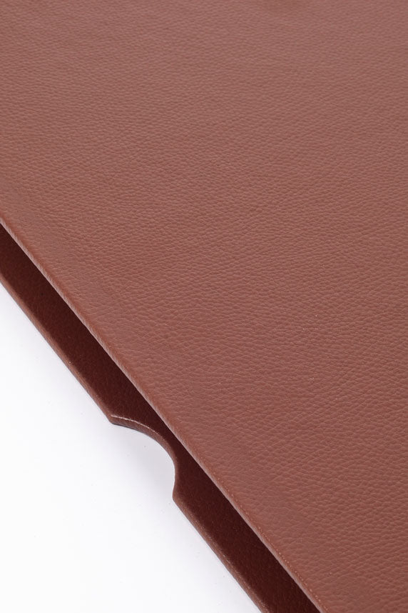 Leather Covered Desk Desk, Tan Wood Detailed 50x35cm