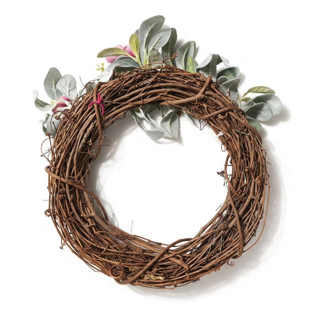 Pink Floral Easter Grapevine Wreath