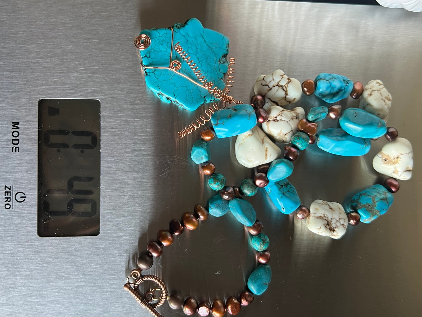 Southwest Blue Turquoise & Copper Necklace