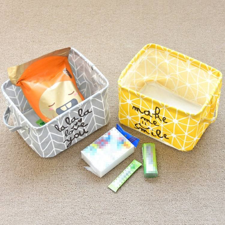 Fabric Desktop Storage Basket Office Clutter Organizer Storage Bag(Gray)