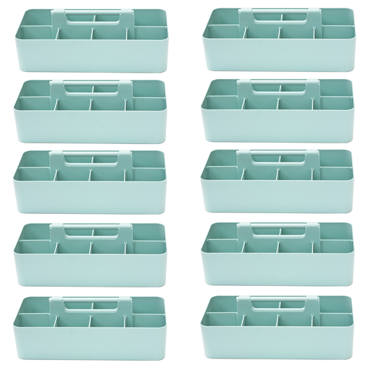 Enjoy Organizer 10 PACK -Large Plastic Storage Portable Caddy with Handles Made In USA