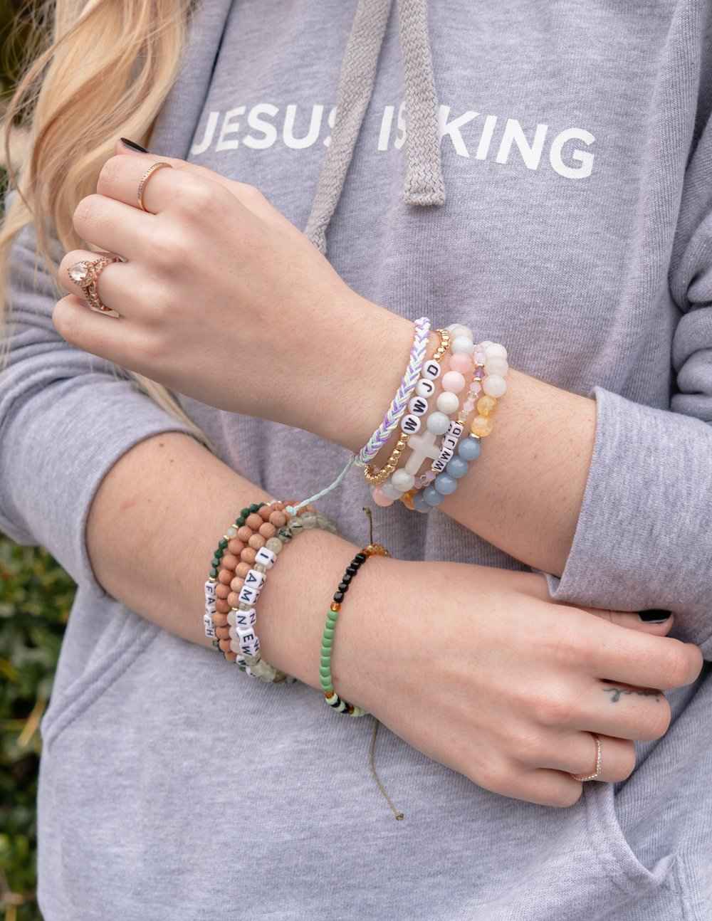 I Am New Letter Bracelet