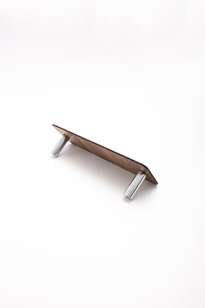 Wooden Desk Name Holder Chrome Detailed Laser Engraving