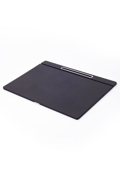Leather Covered Desk Desk Plain Black Chrome Detailed 50x35cm
