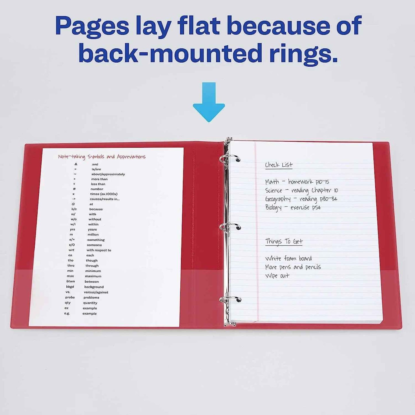 3 Ring Binder- 1" - Red