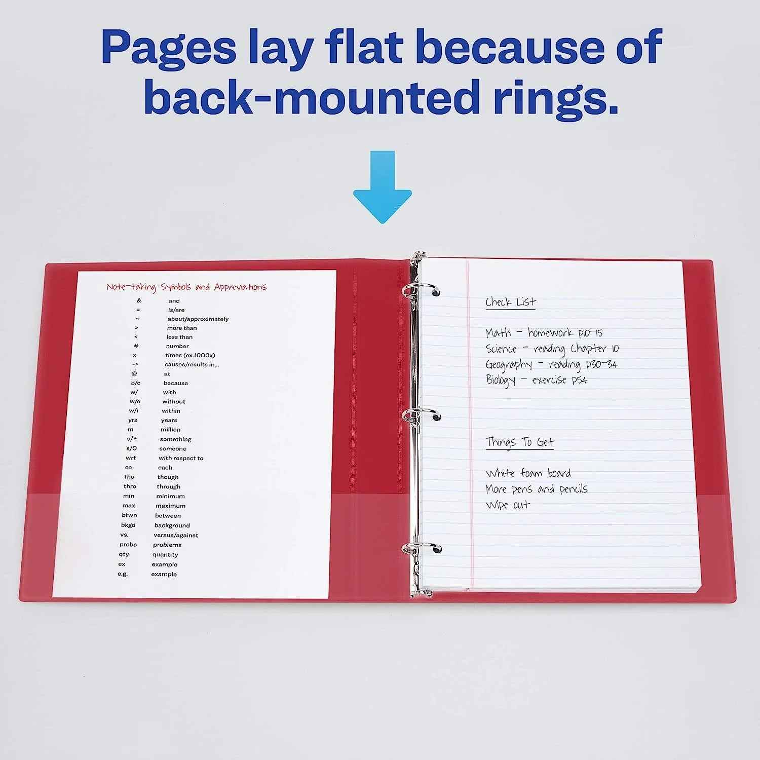 3 Ring Binder- 1" - Red