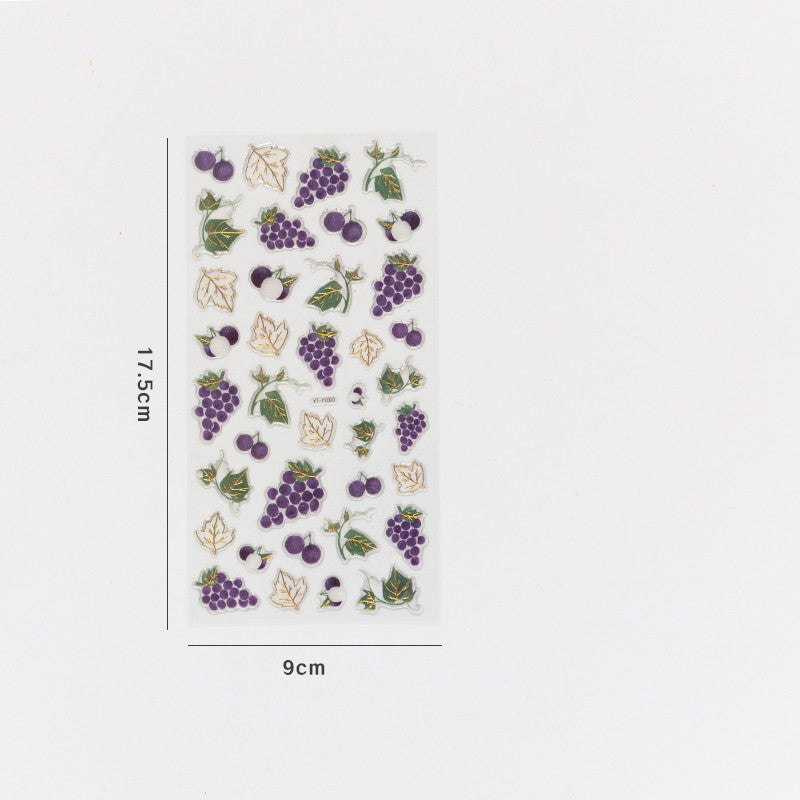Cute Strawberry Gold Foil Stickers for DIY Decor