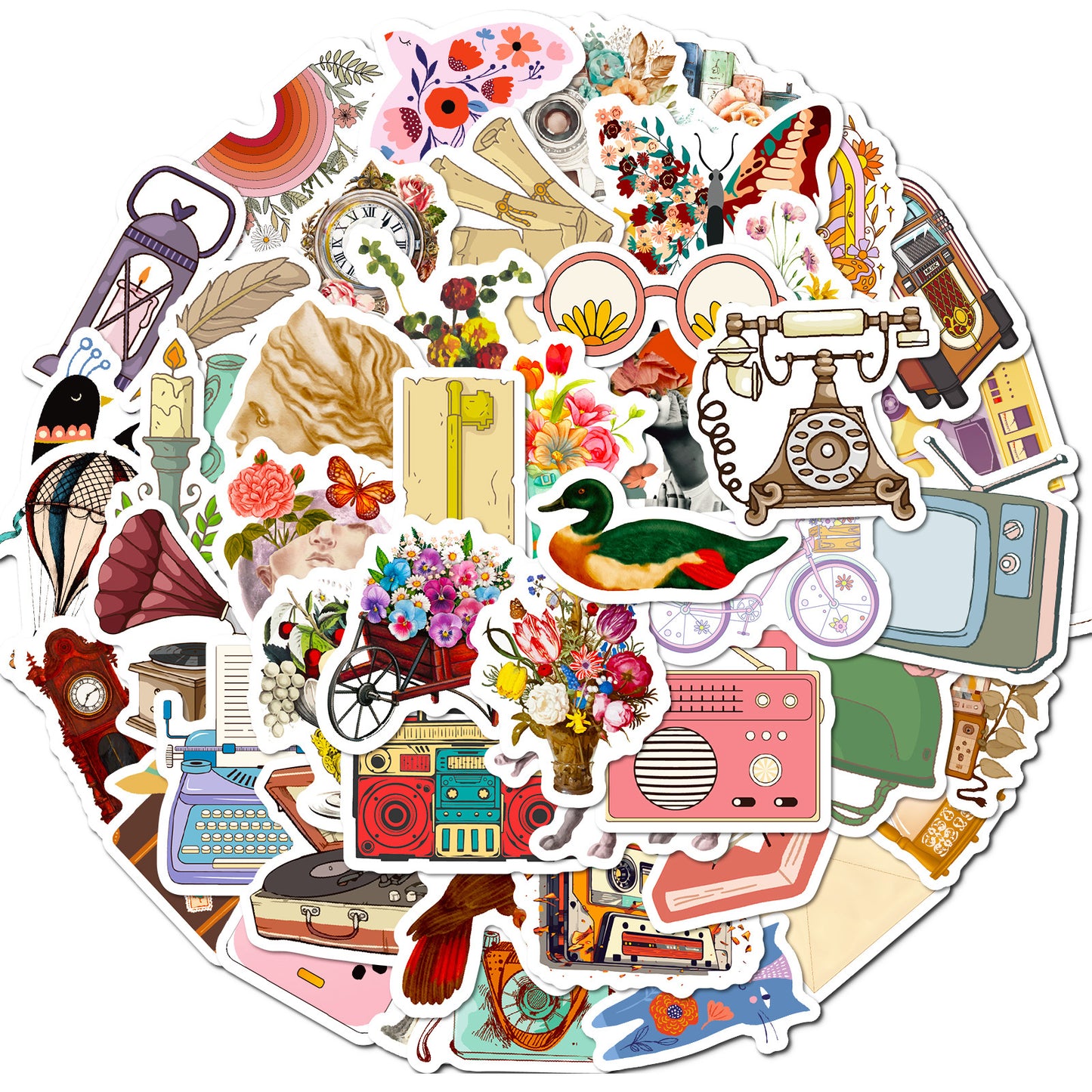 50 PCS Retro Bohemian Aesthetic Literary Stickers