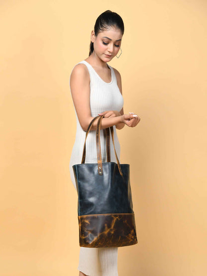 Green Women's Leather Tote