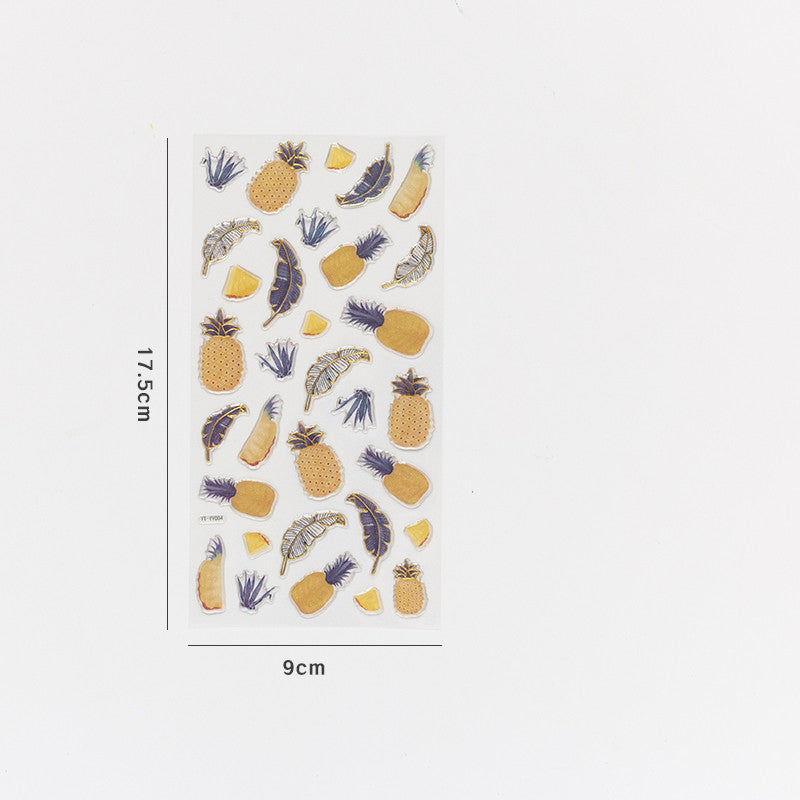 Cute Strawberry Gold Foil Stickers for DIY Decor