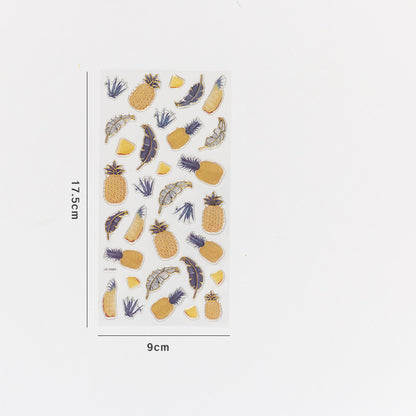 Cute Strawberry Gold Foil Stickers for DIY Decor