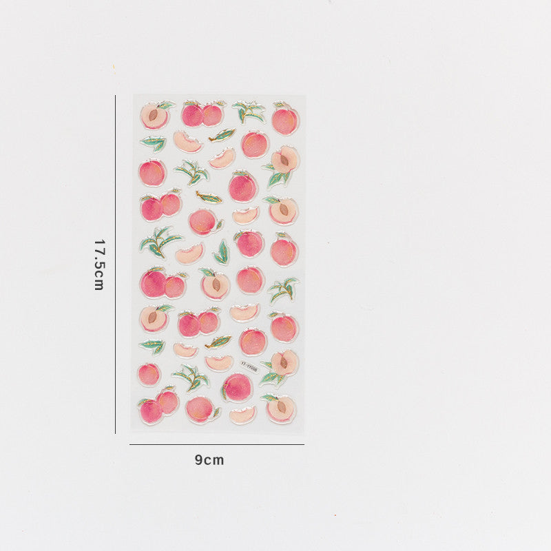 Cute Strawberry Gold Foil Stickers for DIY Decor