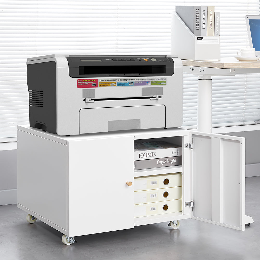 Office furniture Copier Cabinet white mobile pedestal file Printer Stand