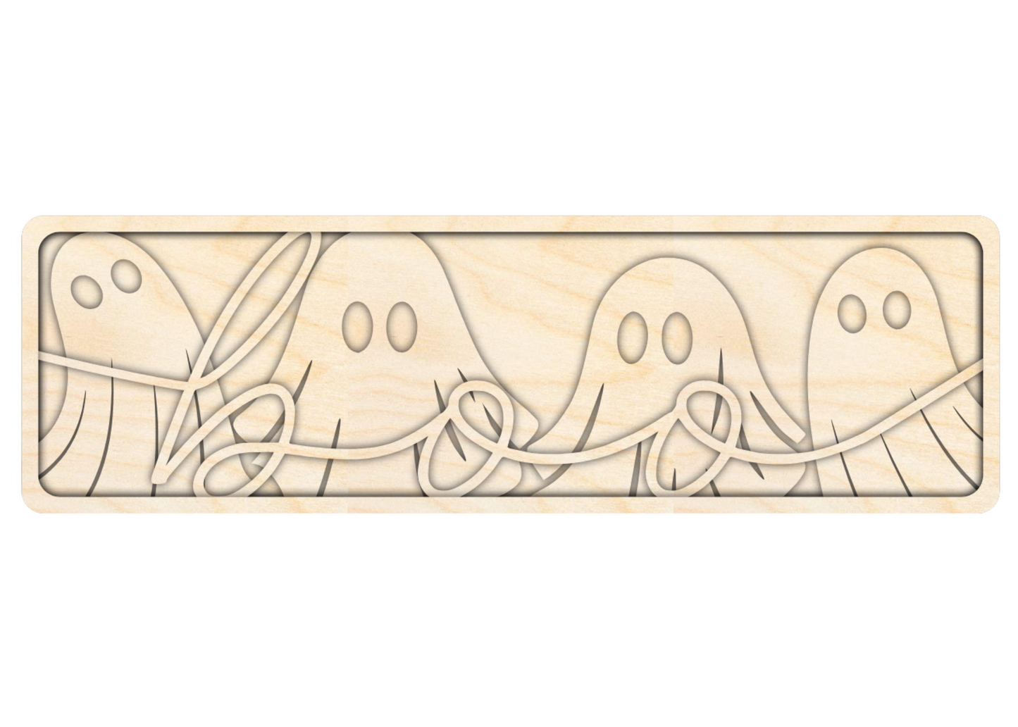 Unfinished Wood Layered Halloween Ghost Boo Sign | 4 Layers | up to 46"