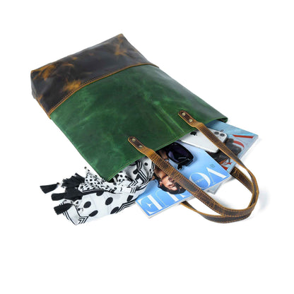 Green Women's Leather Tote