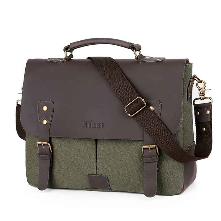 Retro Computer Briefcase Shoulder Bag with Lid