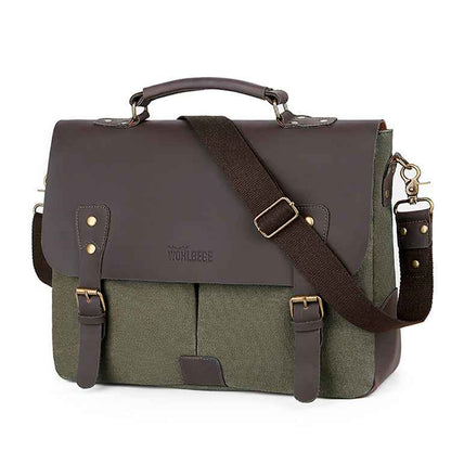 Retro Computer Briefcase Shoulder Bag with Lid