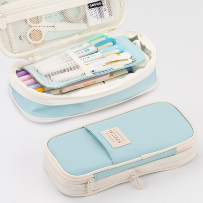 Transformable Macaron Color Pencil Case for Office