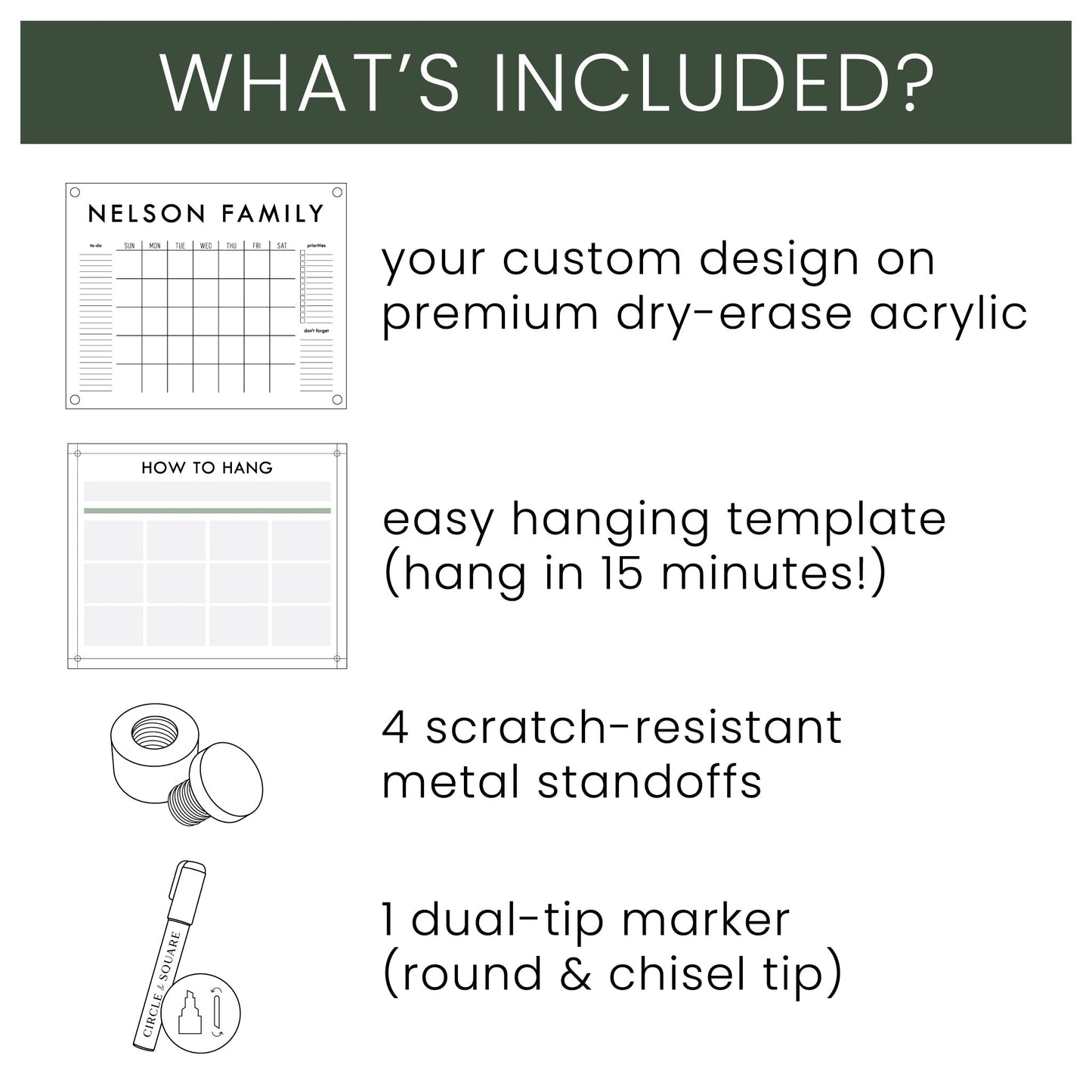 Weekly Acrylic Calendar + 2 Sections | Vertical Madi