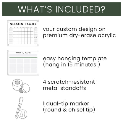 Weekly Acrylic Calendar + 2 Sections | Vertical Madi