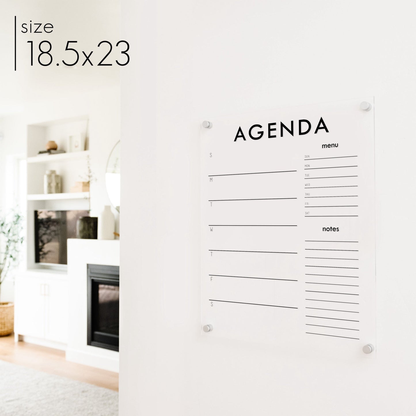 Weekly Acrylic Calendar + 2 Sections | Vertical Madi