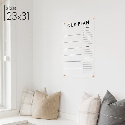 Weekly Acrylic Calendar + 2 Sections | Vertical Madi