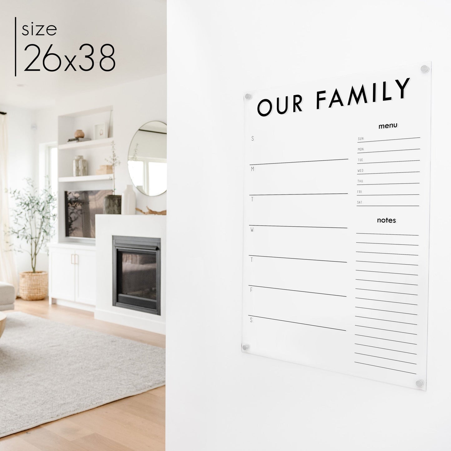 Weekly Acrylic Calendar + 2 Sections | Vertical Madi