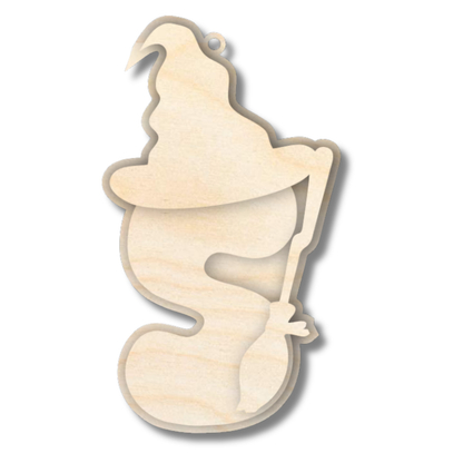 Unfinished Wood Layered Letter Halloween Witch Tags | A-Z | 3 Piece | 6" Tall | 1/8" Wood | Wood Craft DIY