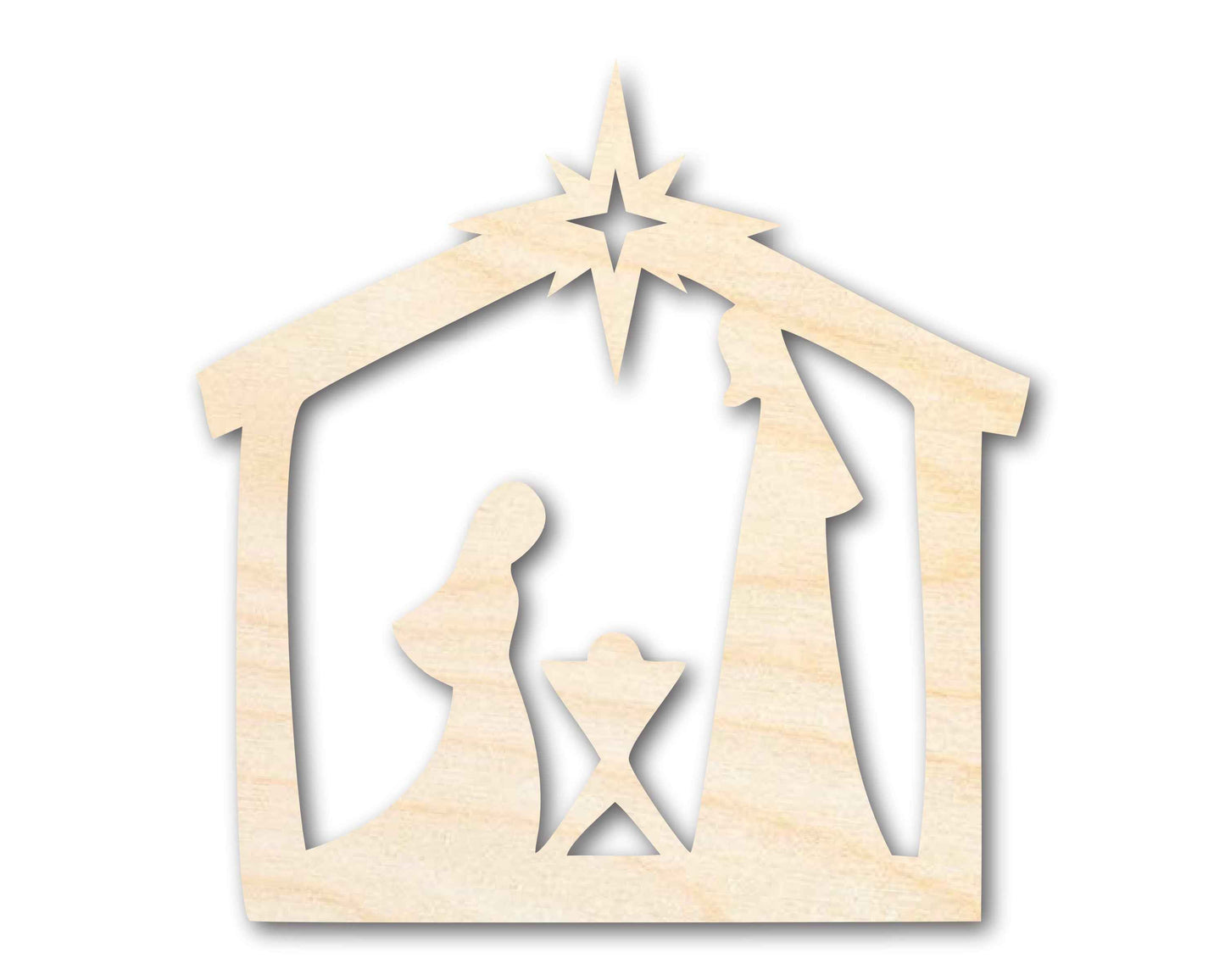 Unfinished Wood Nativity Scene Silhouette | DIY Christmas Craft Cutout | up to 46" DIY