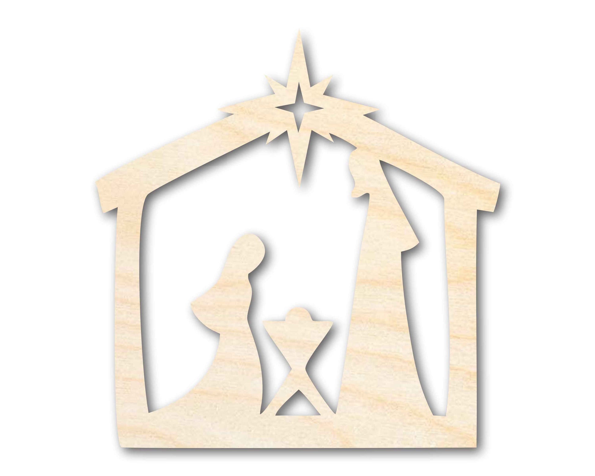 Unfinished Wood Nativity Scene Silhouette | DIY Christmas Craft Cutout | up to 46" DIY