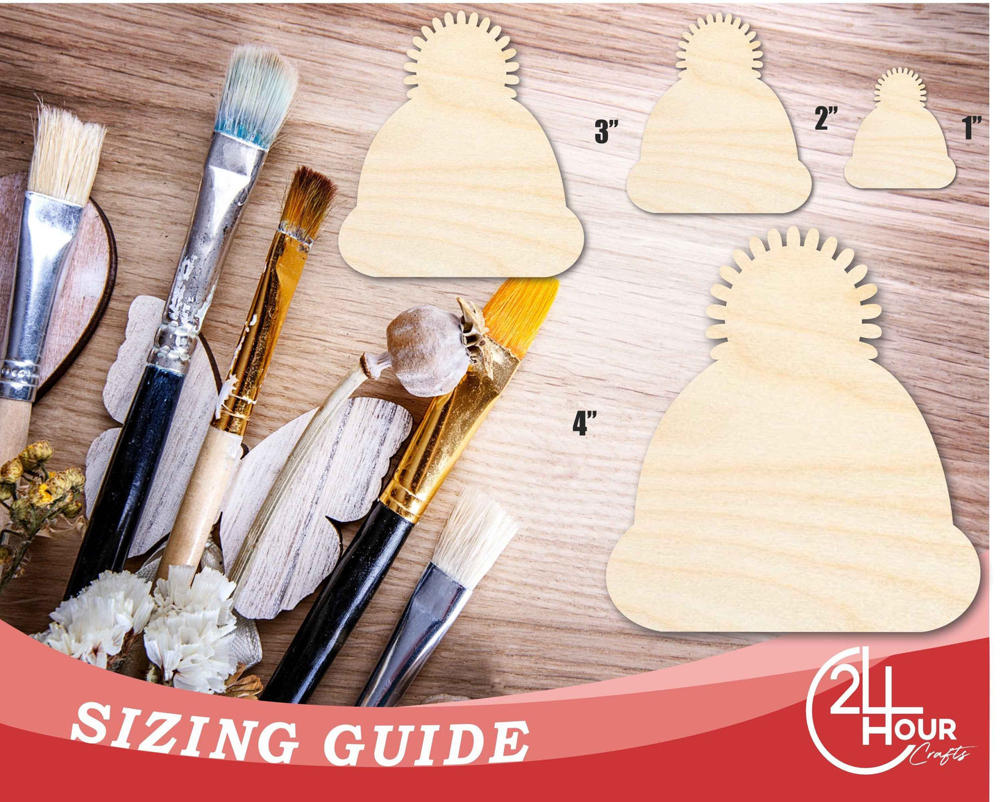 Unfinished Wood Winter Hat Silhouette | DIY Winter Craft Cutout | up to 46" DIY