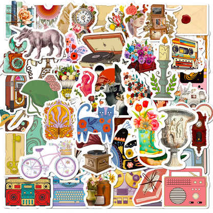50 PCS Retro Bohemian Aesthetic Literary Stickers