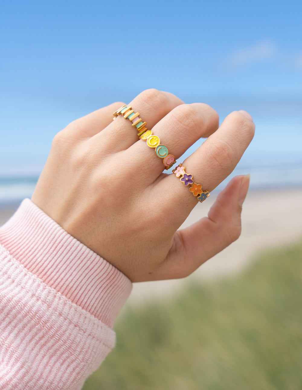 Floral Enamel Ring