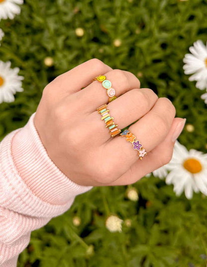 Smiley Enamel Ring