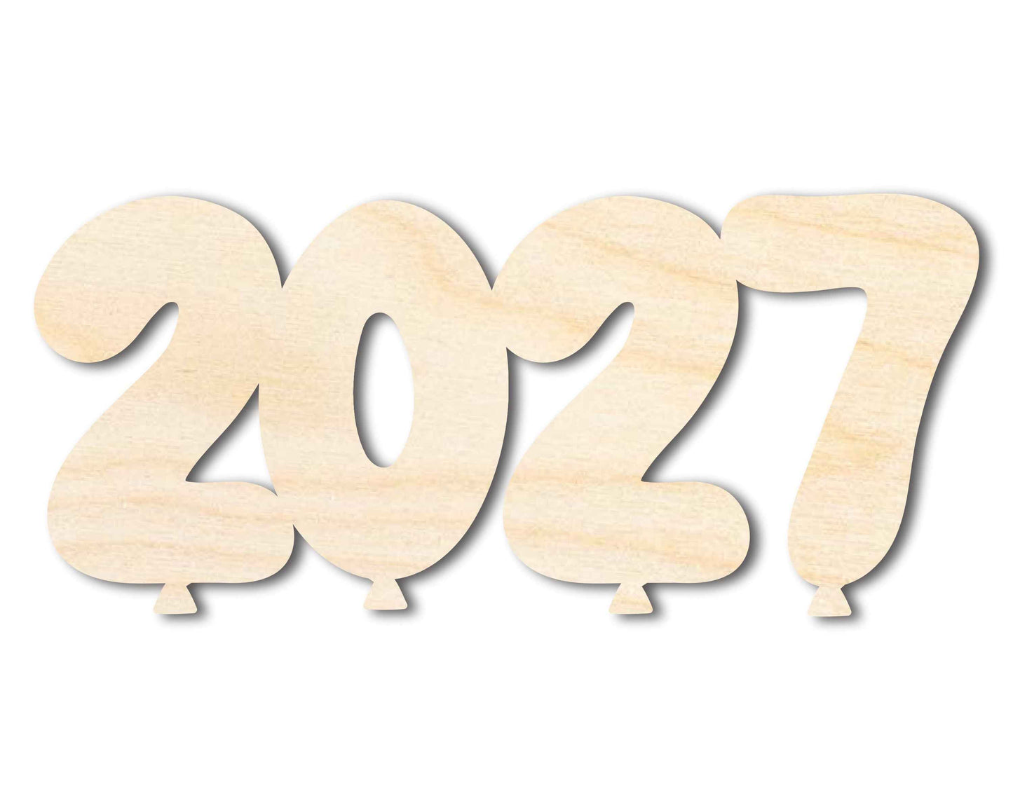 Unfinished Wood 2027 Balloons Shape | DIY Craft Cutout | up to 46" DIY