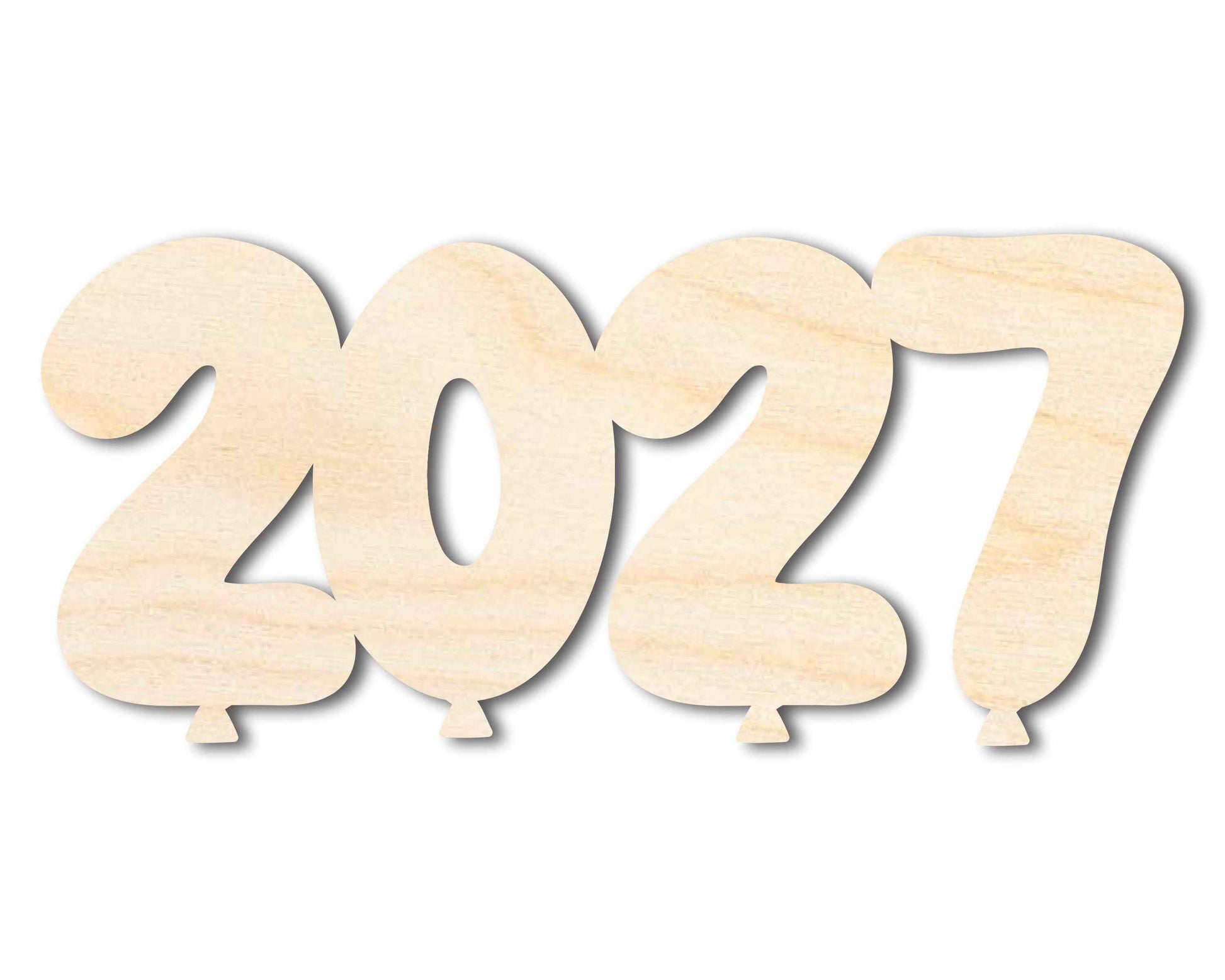 Unfinished Wood 2027 Balloons Shape | DIY Craft Cutout | up to 46" DIY