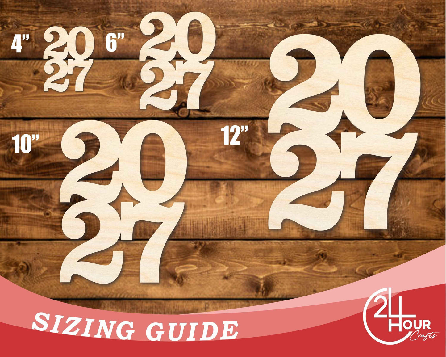 Unfinished Wood 2027 Shape | DIY Craft Cutout | up to 46" DIY