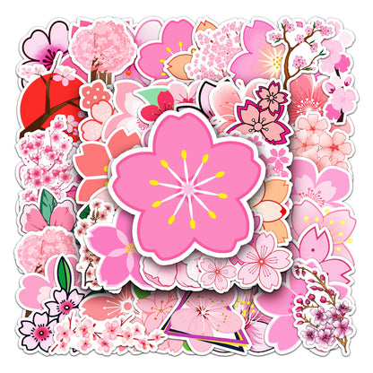 50 Cherry Blossom Graffiti Stickers for DIY Projects