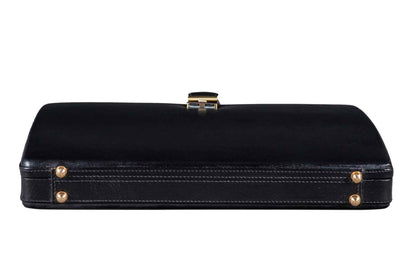 Leather Executive Men's Leather Attache Briefcase - Black