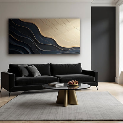 Black And Gold Minimalist Abstract VII