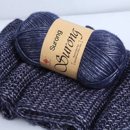 Silk Blend Unisex Knitted Scarf and Milk Cotton Yarn