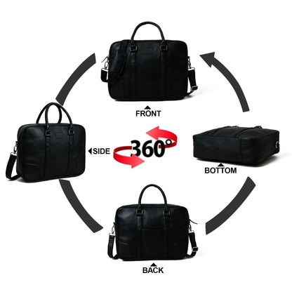 Texas Black Leather Briefcase