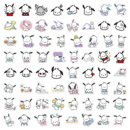 64 PCS Sanrio Waterproof Stickers - Pacha Dog & Puppy