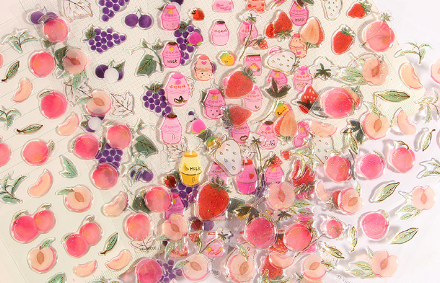 Cute Strawberry Gold Foil Stickers for DIY Decor