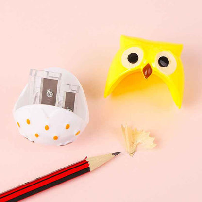 Cute Cartoon Owl Dual Hole Pencil Sharpener for Students