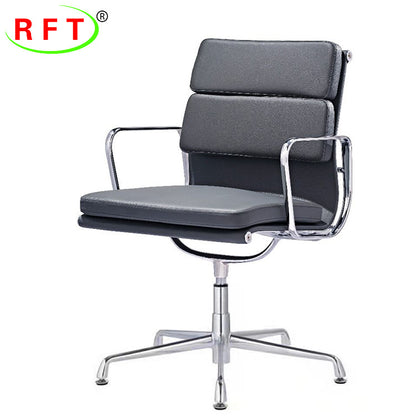 Ergonomic Soft Upholstered Office Chair with Aluminum Frame