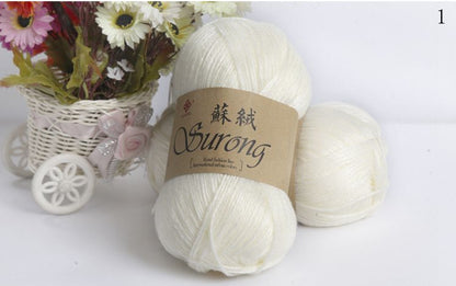 Silk Blend Unisex Knitted Scarf and Milk Cotton Yarn
