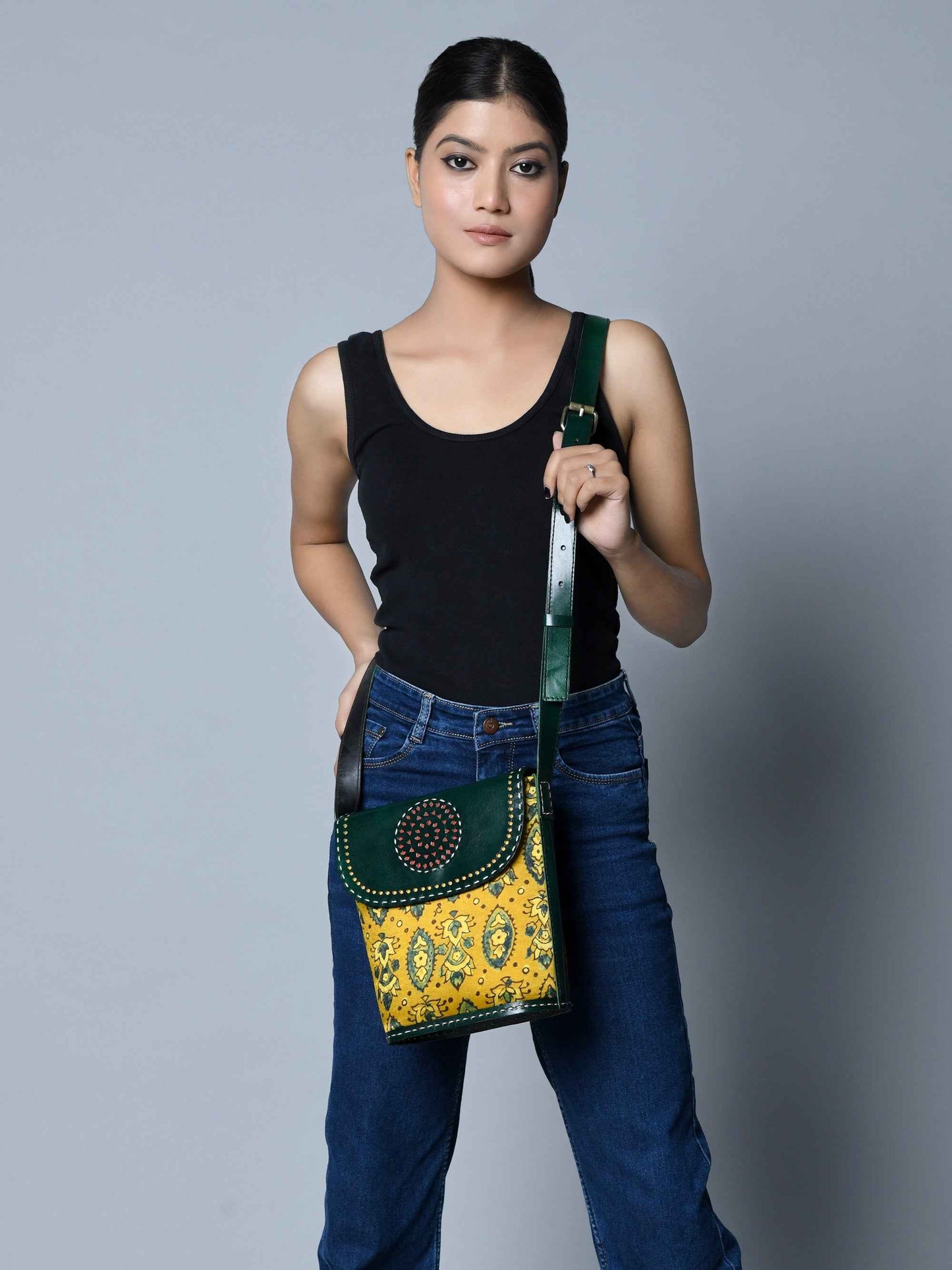 Vibrant Heritage Ajrakh Satchel