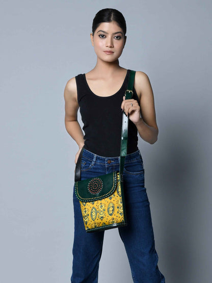 Vibrant Heritage Ajrakh Satchel