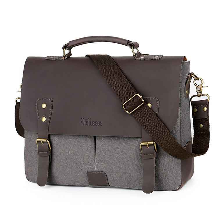 Retro Computer Briefcase Shoulder Bag with Lid